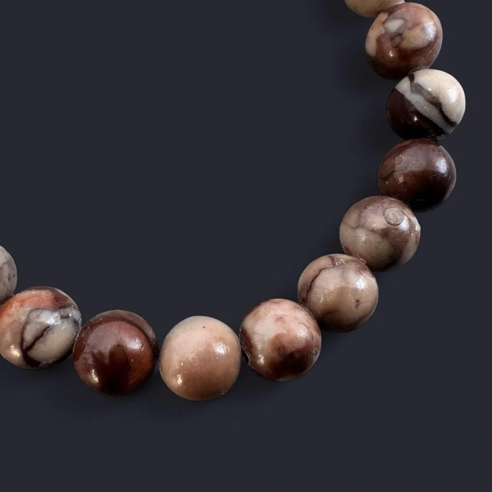 Polychrome Jasper Gemstone Bead Bracelet 8mm